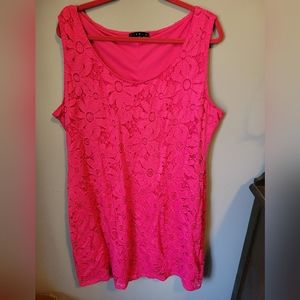 Tiana B Pink Floral Daisy lace Dress XXL